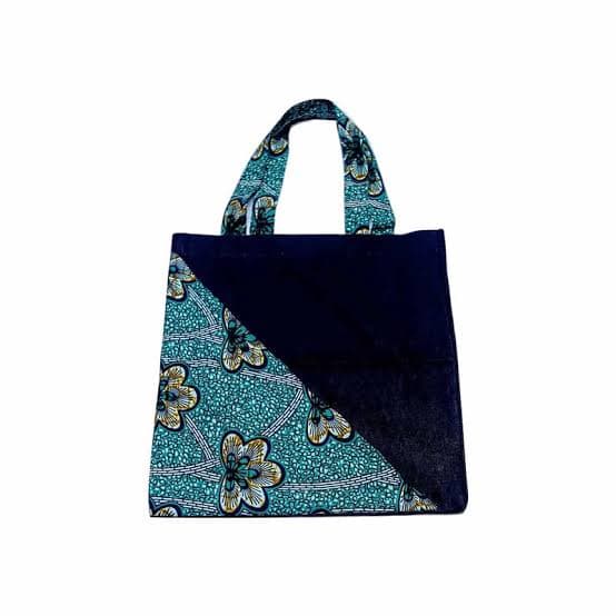 Denim and Ankara Bag